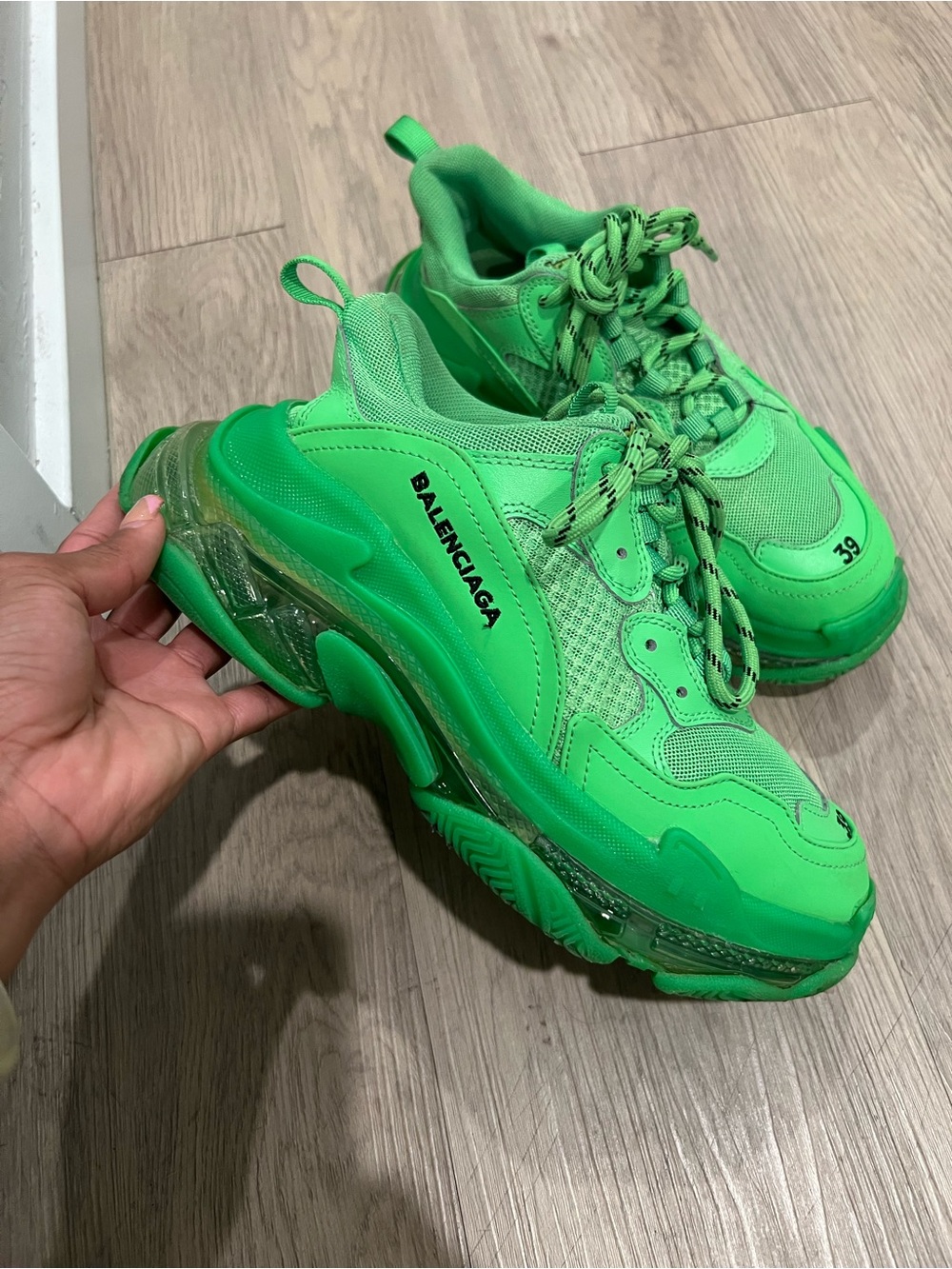 Balenciaga Triple S Electric Green Chunky Sneaker - Picture 6 of 7